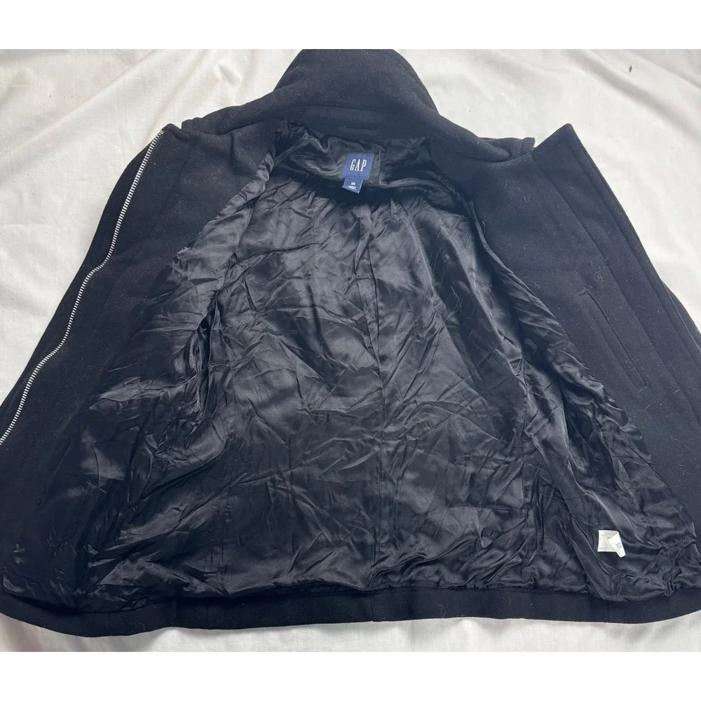 GAP Women Black Wool Blend‎ Toggle Duffle Coat XS Pea coat